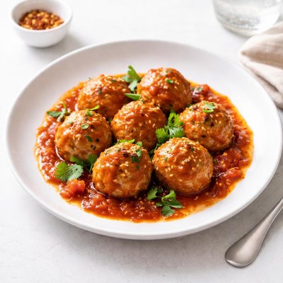Image of Chicken Meatballs with Tomato Ginger Sauce