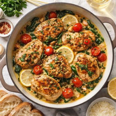 Image of Chicken Medallions in White Wine Reduction