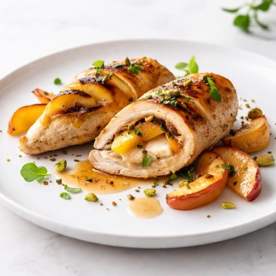 Image of Chicken Melba Stuffed Chicken with Peaches and Brie