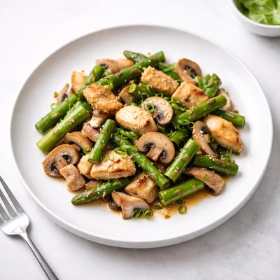 Image of Chicken Mushroom and Asparagus Stir Fry