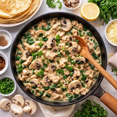 Image of Chicken Mushroom Crepe Filling