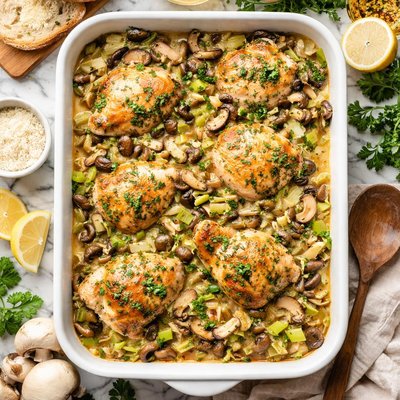 Image of Chicken Mushroom Leek Casserole