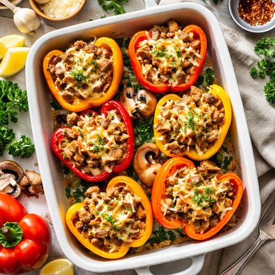 Image of Chicken Mushroom Stuffed Bell Peppers