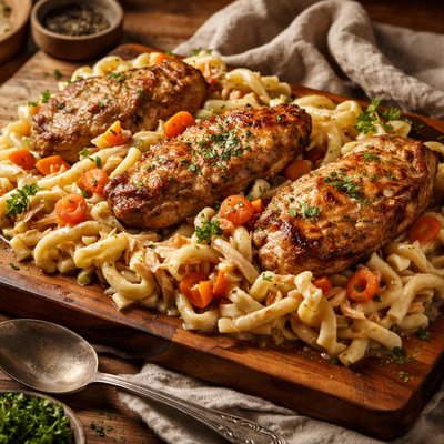 Image of Chicken Noodle Pork Chops
