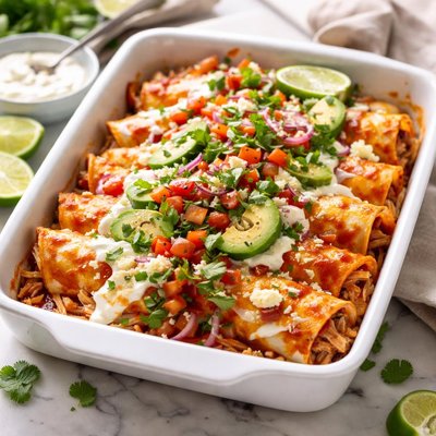 Image of Chicken or Turkey Enchiladas with Sour Cream