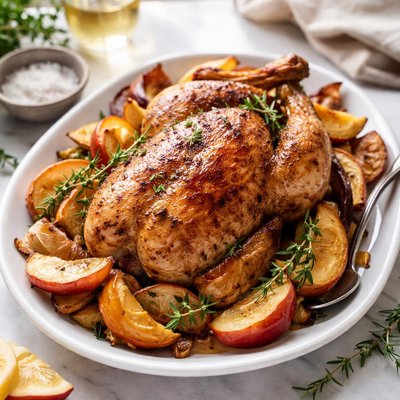 Image of Chicken or Turkey with Apples