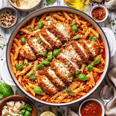 Image of Chicken Parmesan Penne Pasta Toss