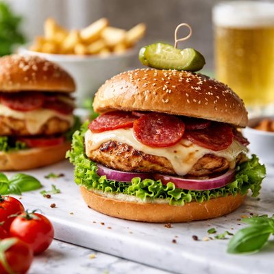 Image of Chicken Pepperoni Burgers