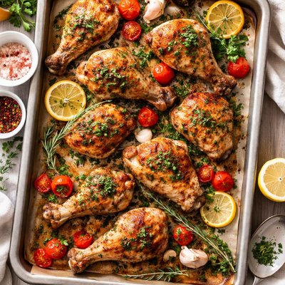 Image of Chicken Pieces Roasted with Herbs Low Carb