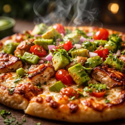 Image of Chicken Pizza with Avocado Salsa