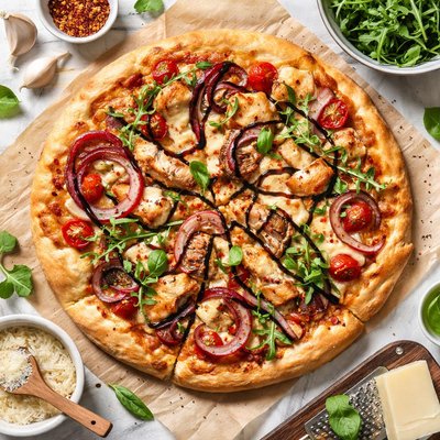 Image of Chicken Pizza with Caramelized Red Onion