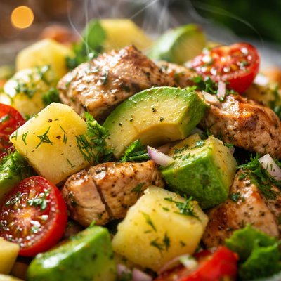 Image of Chicken Potato and Avocado Salad