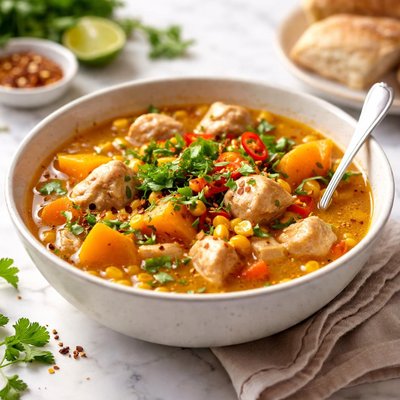 Image of Chicken Pumpkin and Sweetcorn Stew