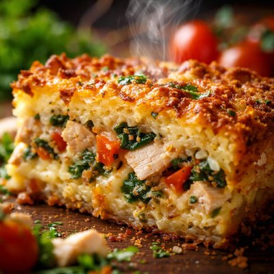 Image of Chicken Quiche with Potato Crust