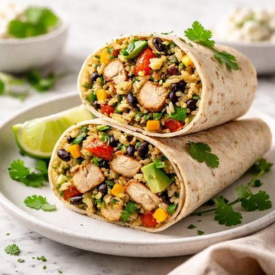 Image of Wrap de Pollo con Arroz Bajo en Carbohidratos