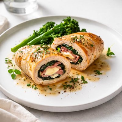 Image of Chicken Rollatini with Cheese Ham Spinach