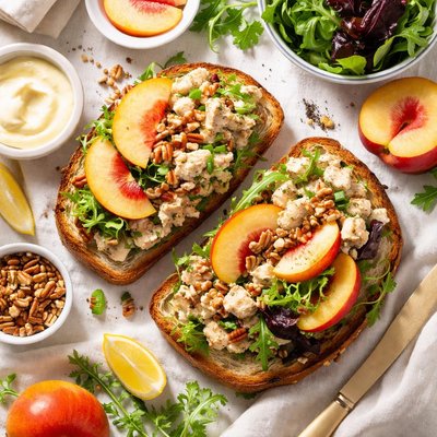Image of Chicken Salad and Peach Sandwich