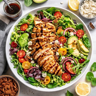 Image of Chicken Salad with Greens and Balsamic Dressing