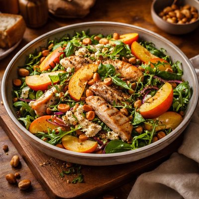 Image of Chicken Salad with Peaches and Hazelnuts