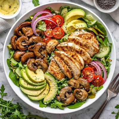 Image of Chicken Salad with Sauteed Mushrooms