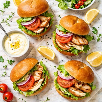 Image of Chicken Sandwiches with Lemon Mayonnaise