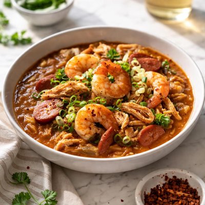 Image of Chicken Sausage and Shrimp Gumbo
