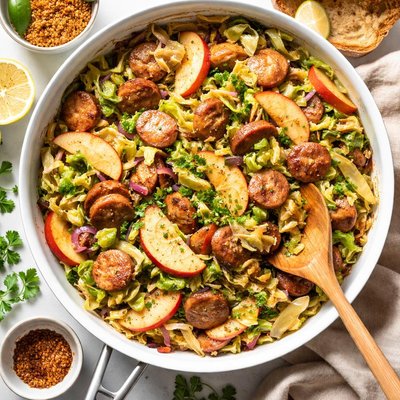 Image of Chicken Sausage Apple and Cabbage Saute