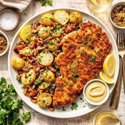 Image of Chicken Schnitzel with Warm Potato Salad