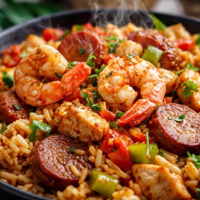Image of Chicken Shrimp and Sausage Jambalaya