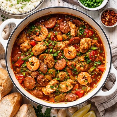 Image of Chicken Shrimp and Sausage Stew