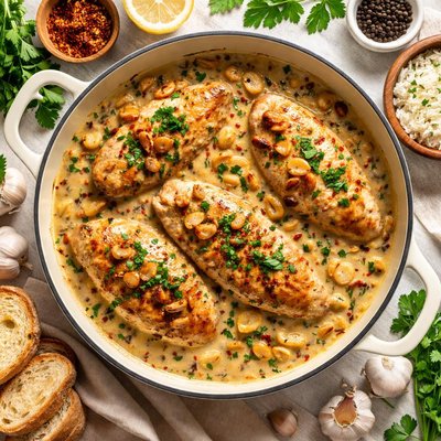 Image of Chicken Smothered in Garlic