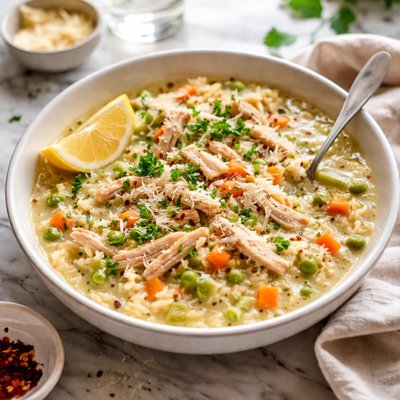 Image of Chicken Soup Risotto Style
