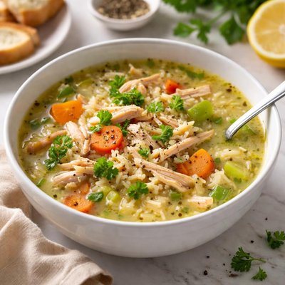 Image of Chicken Soup with Rice from Scratch