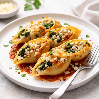 Image of Chicken Spinach and Feta Stuffed Shells
