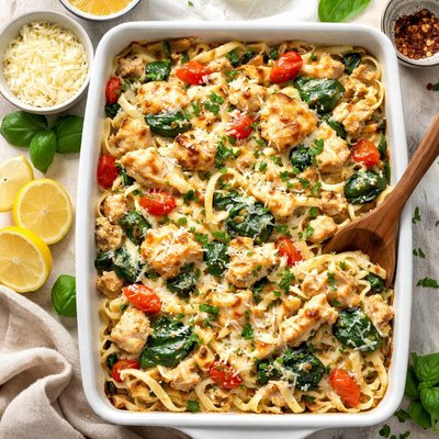 Image of Chicken Spinach Fettuccine Bake