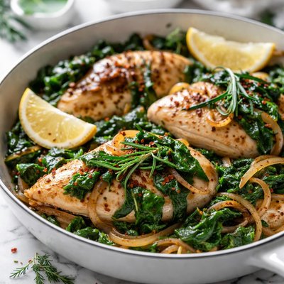 Image of Chicken Spinach with Rosemary Onion