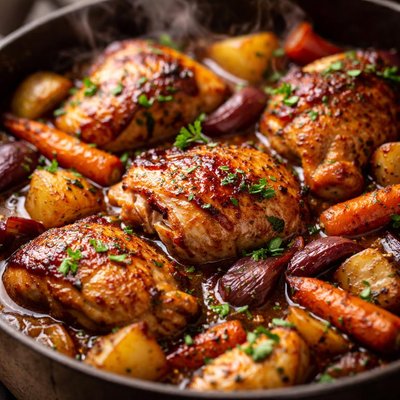 Image of Chicken Stew with Roasted Balsamic Vegetables