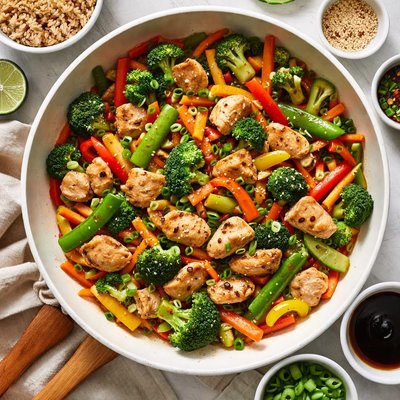 Image of Salteado de Pollo sin Soya con Vegetales.