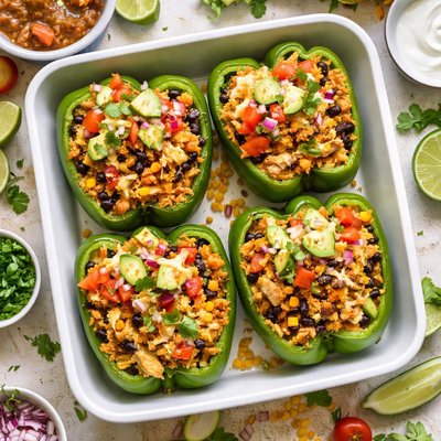 Image of Chicken Stuffed Green Bell Peppers