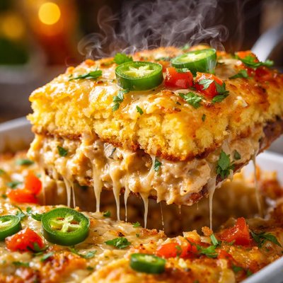 Image of Chicken Suiza Cornbread Bake