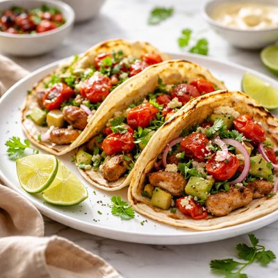 Image of Chicken Tacos with Charred Tomatoes