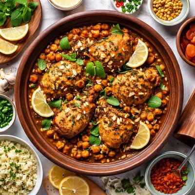 Image of Chicken Tagine with Chickpeas and Mint