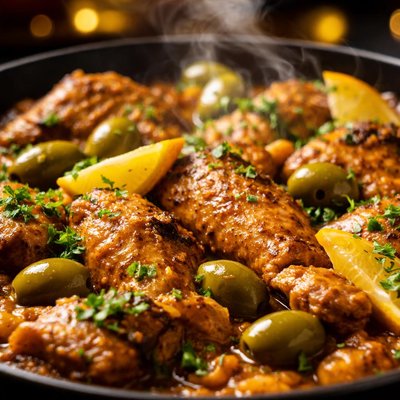 Image of Chicken Tajine with Olives and Preserved Lemons