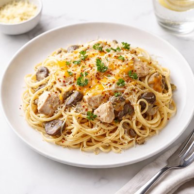 Image of Chicken Tetrazzini with Cheddar Cheese