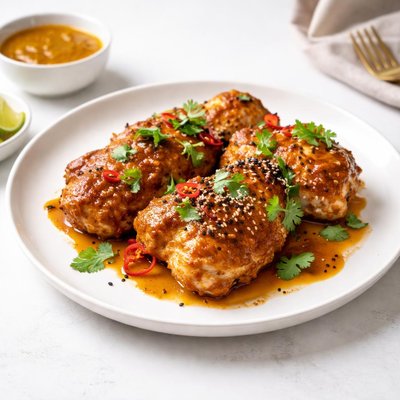 Image of Chicken Thighs in a Mango Curry Marinade