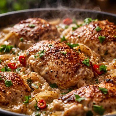 Image of Chicken Thighs in Yogurt and Onions