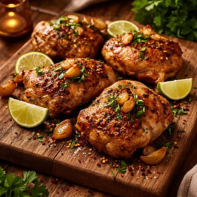 Image of Chicken Thighs with Garlic and Lime