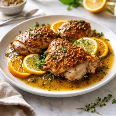 Image of Chicken Thighs with Mustard Citrus Sauce