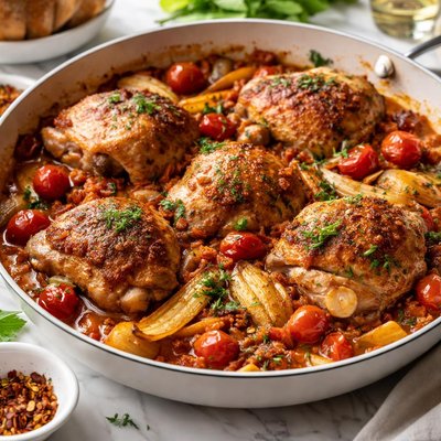 Image of Chicken Thighs with Tomato and Fennel