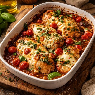 Image of Chicken Tomato Mozzarella Bake